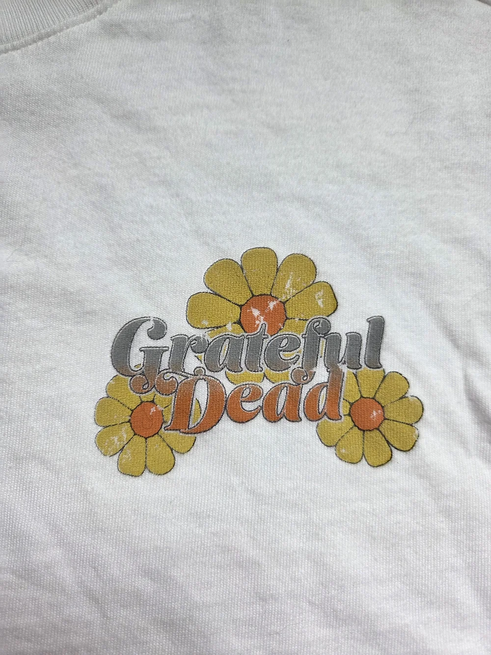 Old Navy White Girls' 'Good Vibes' Grateful Dead Cropped Sweatshirt
